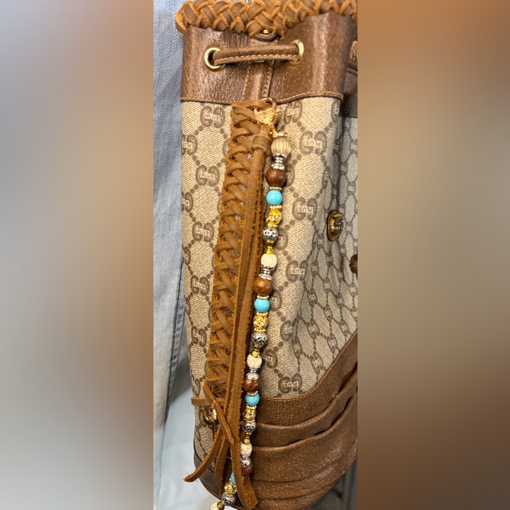 Gucci Bag Bucket Fringe Braided Vintage Gucci Plus Bucket Western Style Boho - Picture 10 of 14